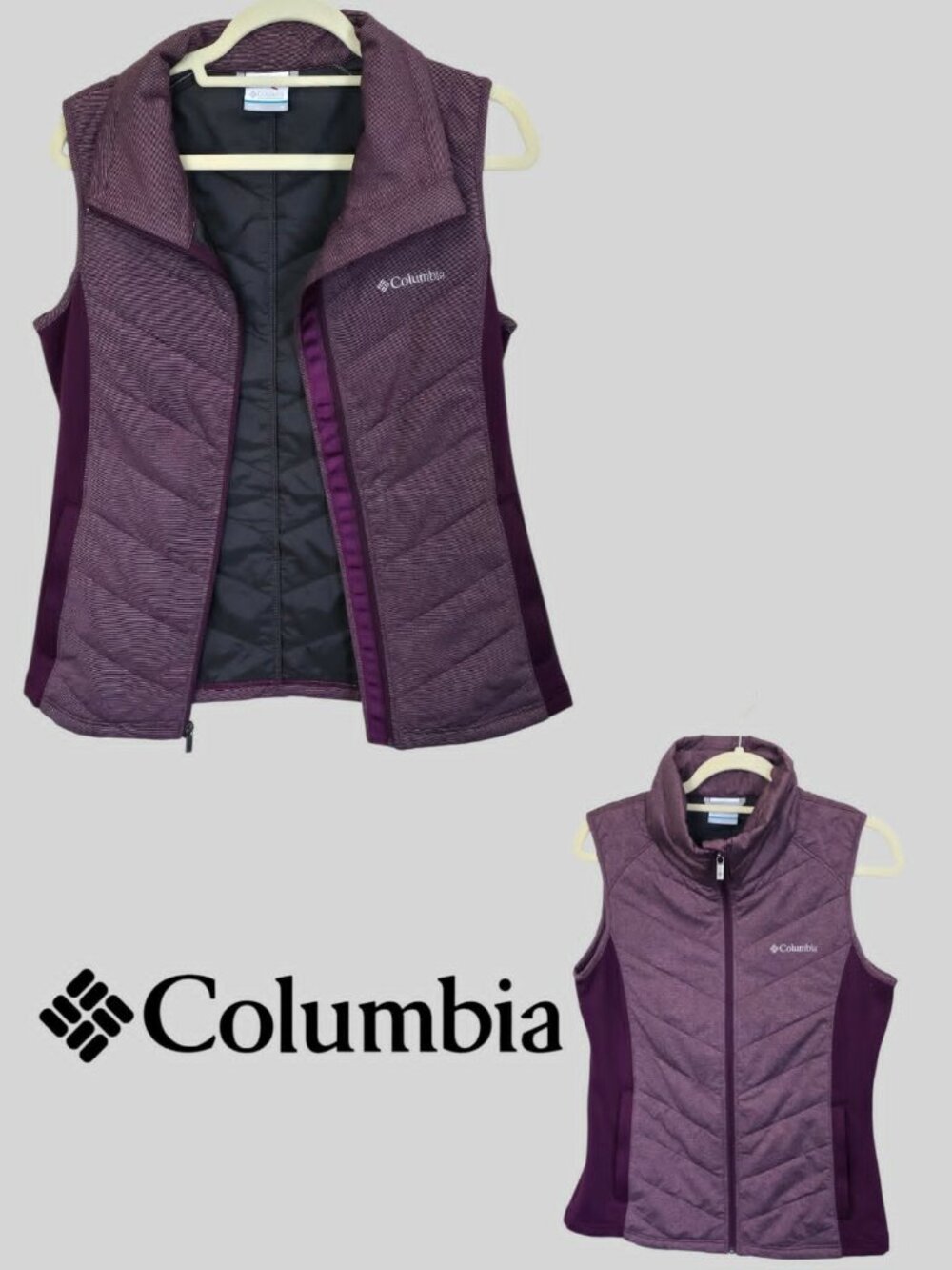 Columbia Outerspaced Hybrid Full Zip Puffer Fleece Vest Jackert Womens M